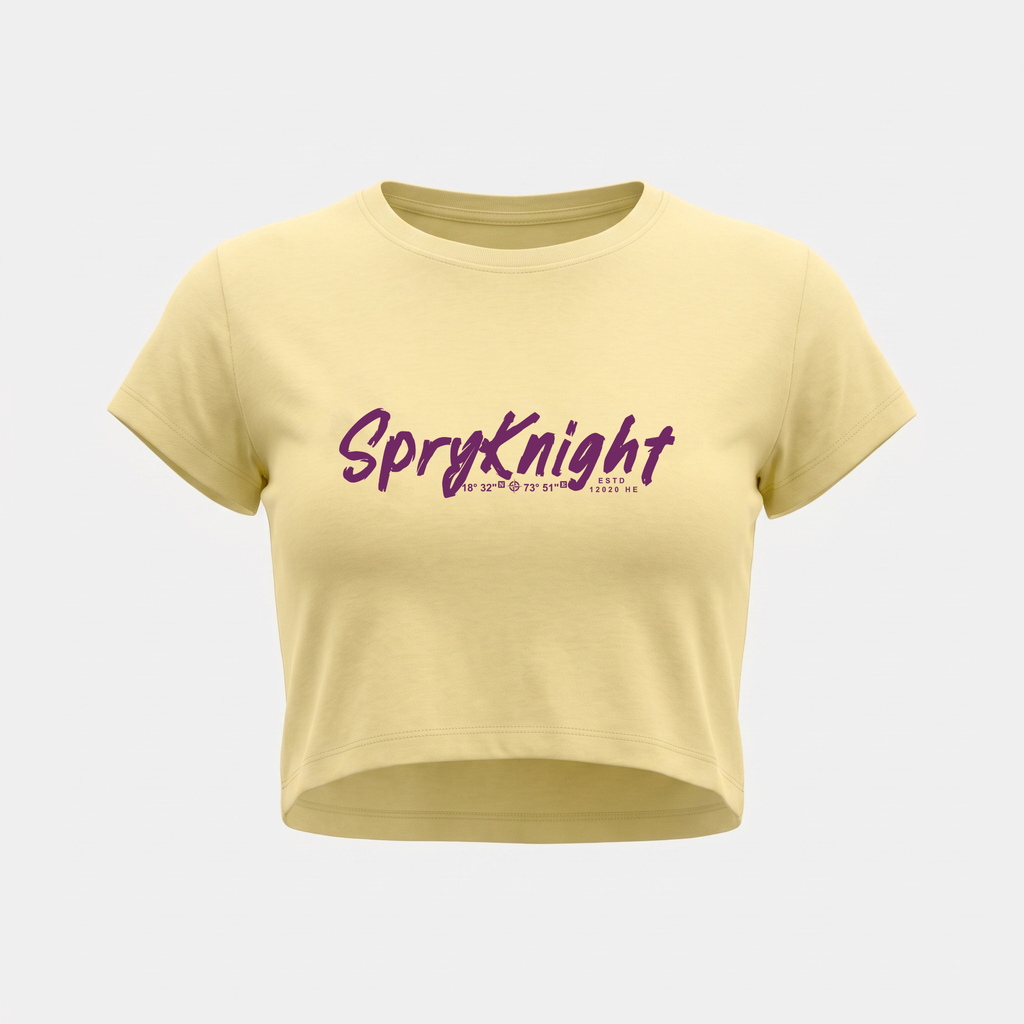 Women's Beige Cropped Tee Top