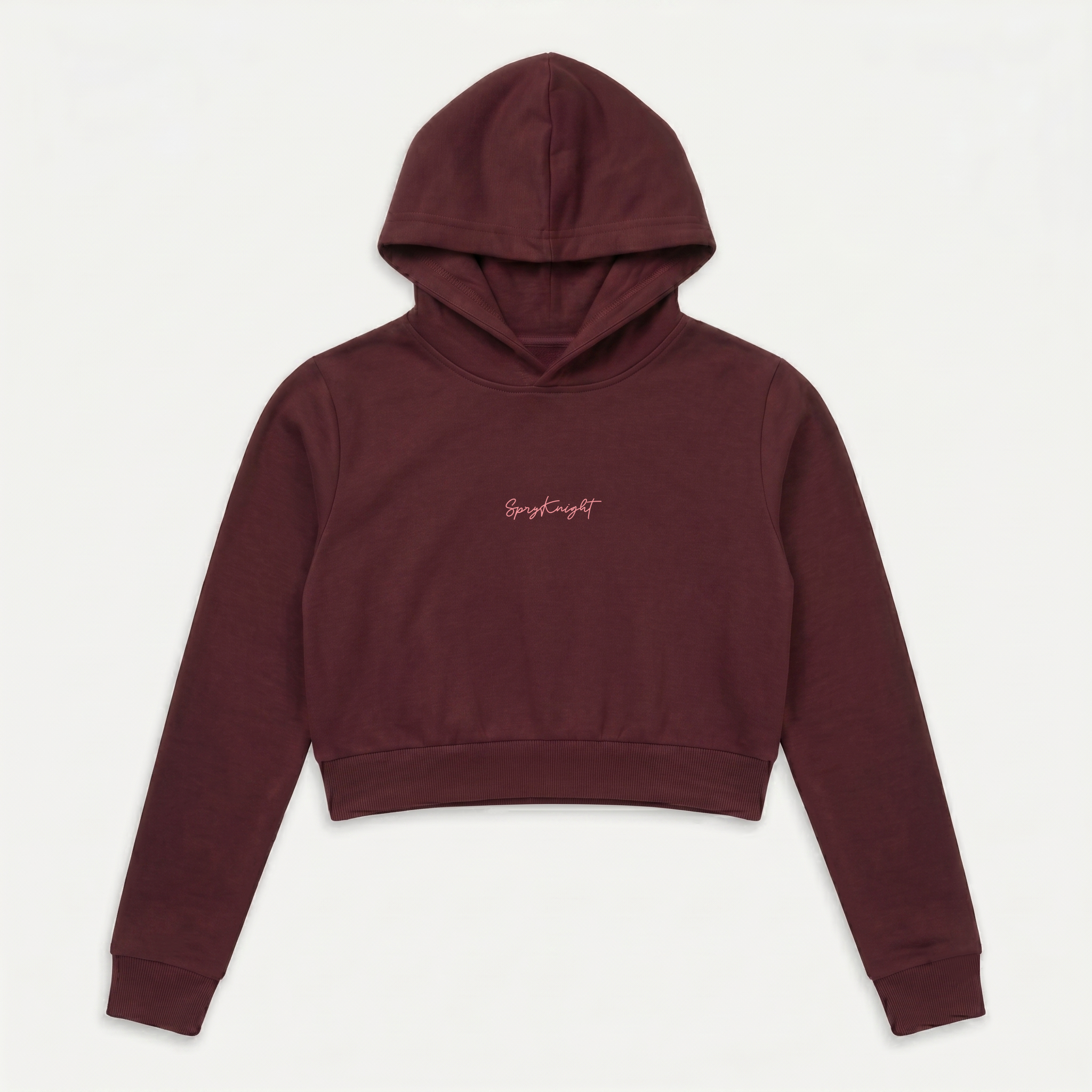 Women's Maroon Cropped Hoodie