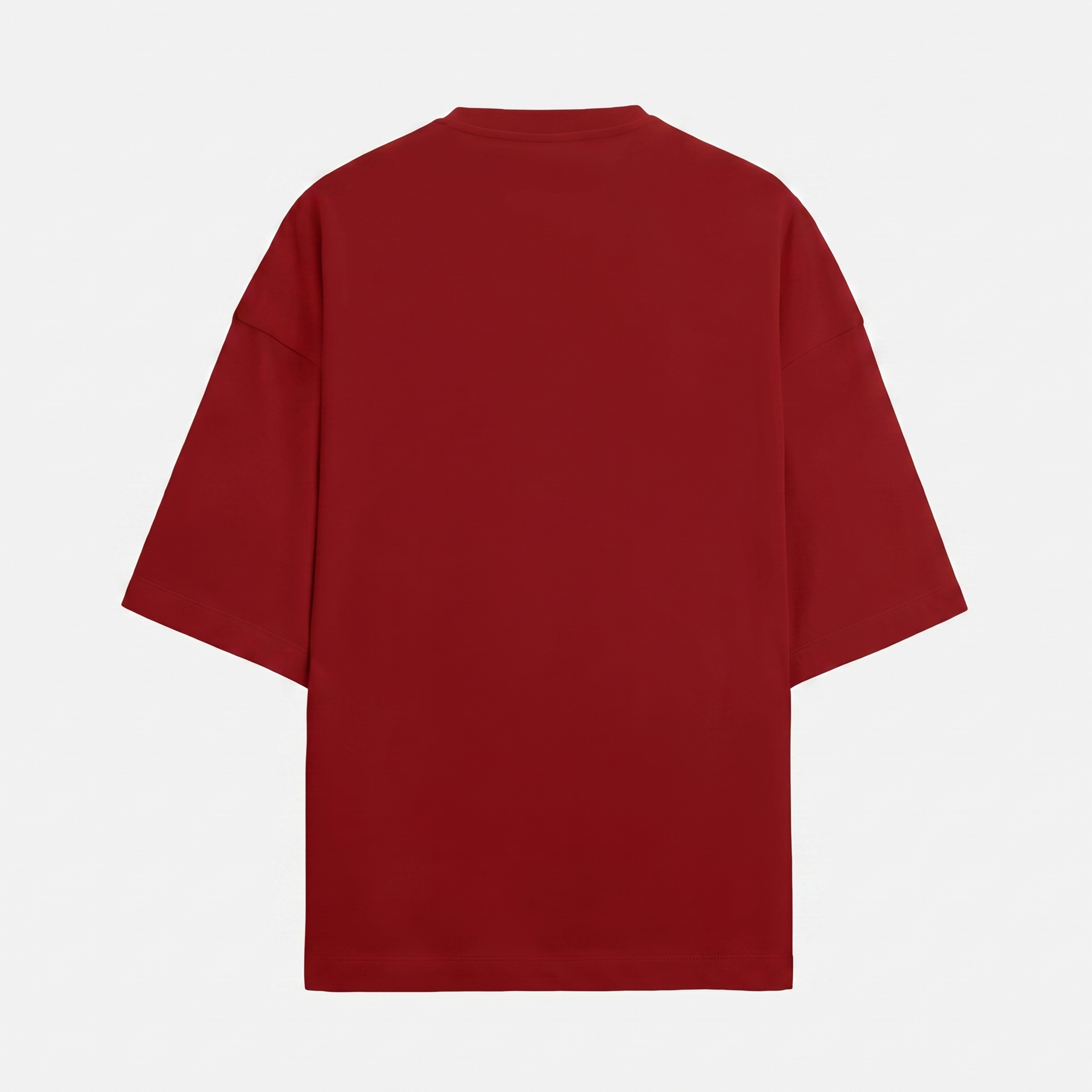 French Terry Red Oversized T-Shirt (Unisex)