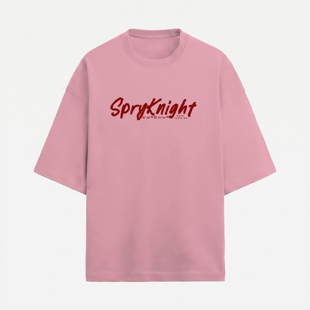 French Terry Flamingo Pink Oversized T-Shirt (Unisex)