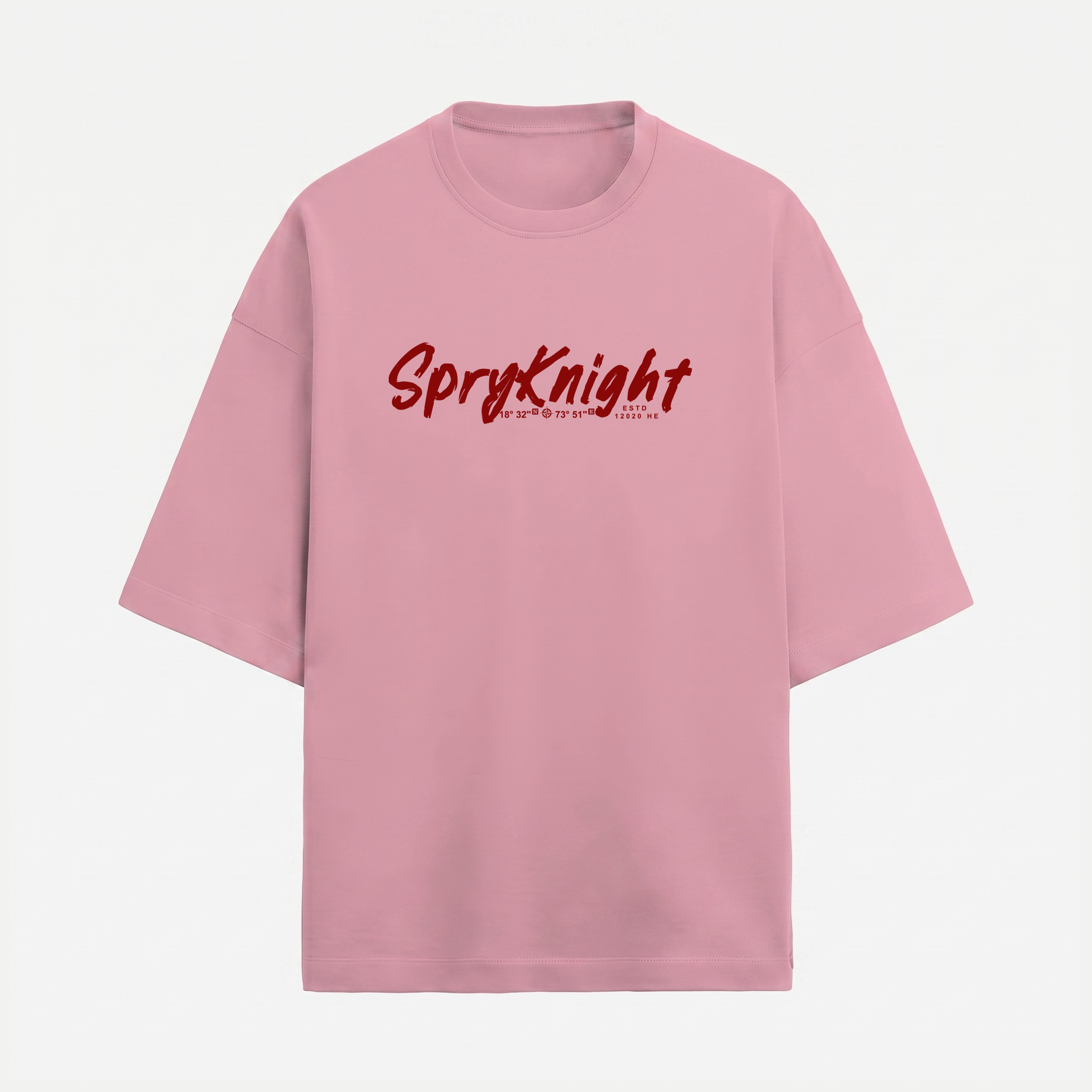 French Terry Flamingo Pink Oversized T-Shirt (Unisex)