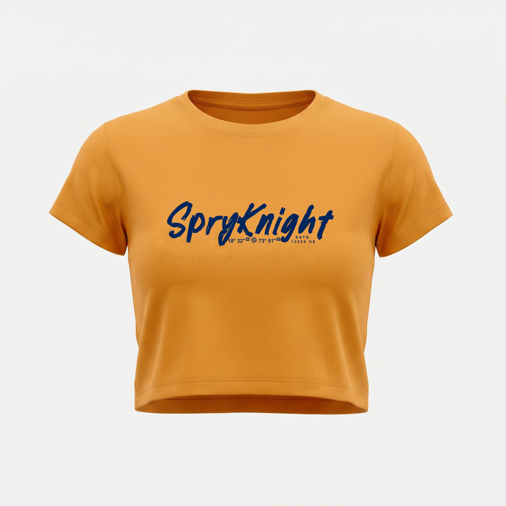 Women's Golden Yellow Cropped Tee Top