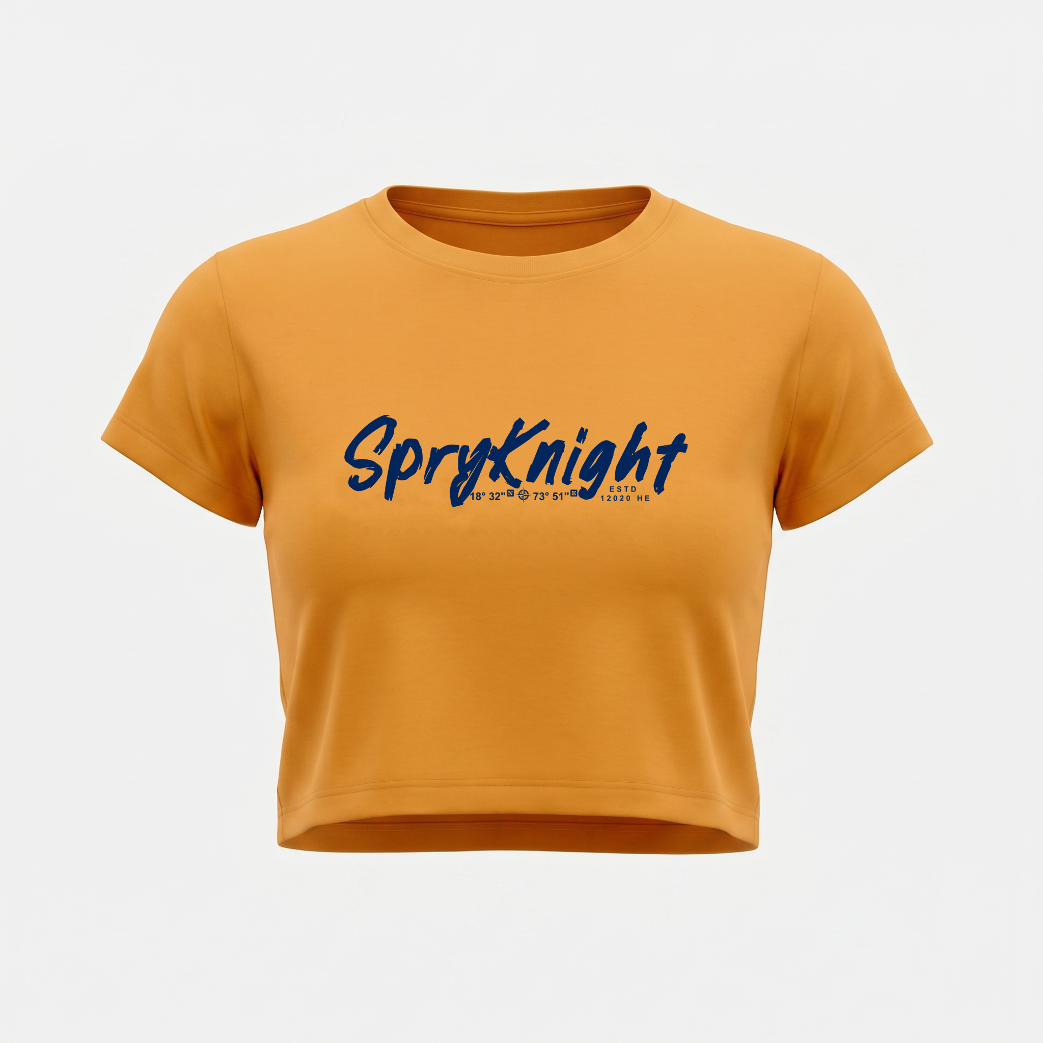 Women's Golden Yellow Cropped Tee Top