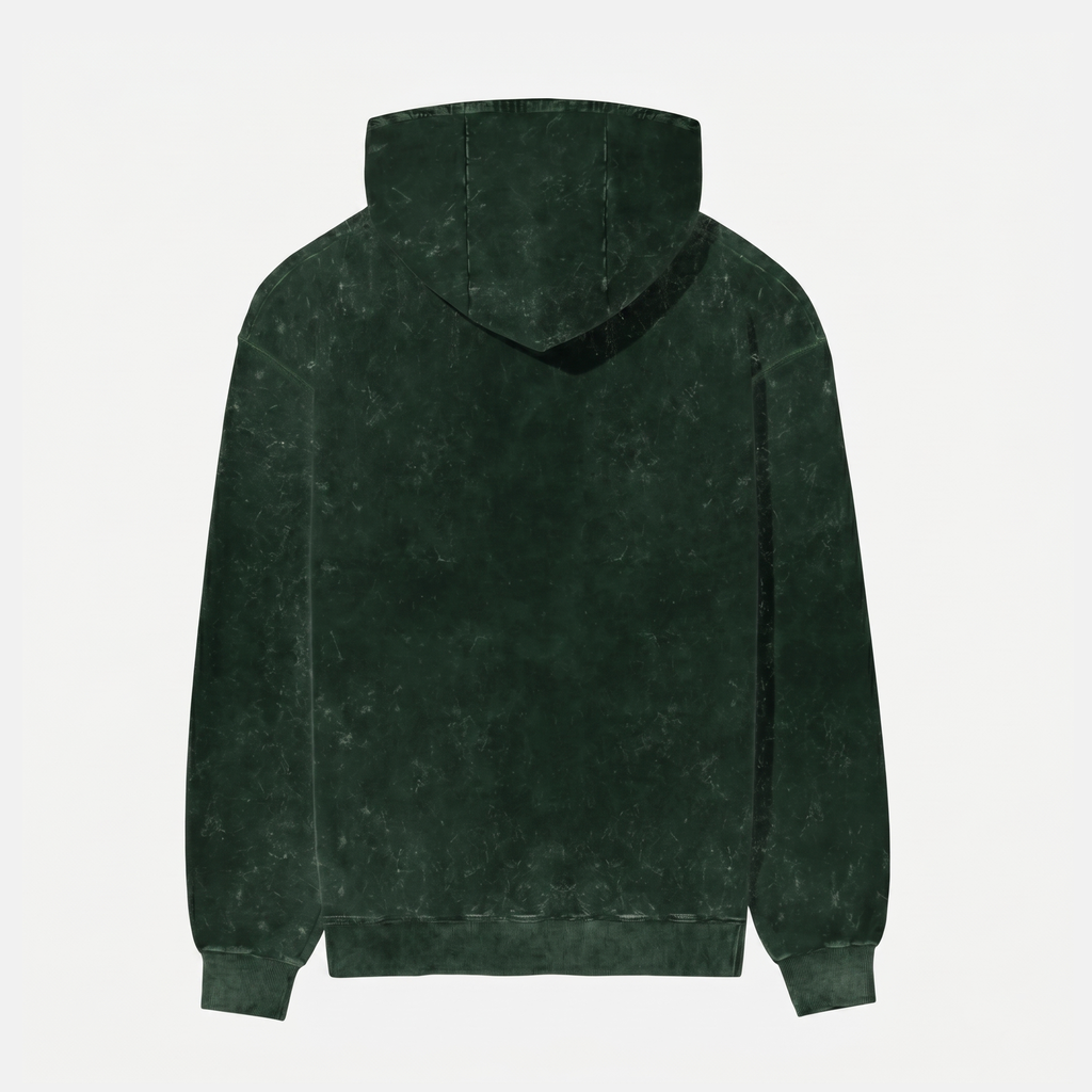 Acid Washed Bottle Green Hoodie (Unisex)