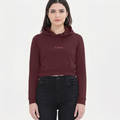 Women's Maroon Cropped Hoodie