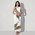 Women's All Over Print White-Dragonfly Print Bodycon Dress