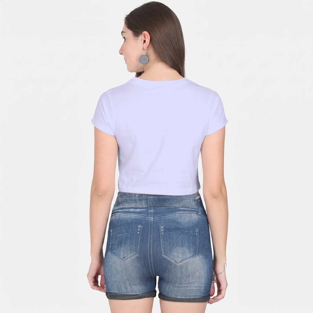 Women's Lavender Cropped Tee Top