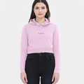 Women's Light Baby Pink Cropped Hoodie
