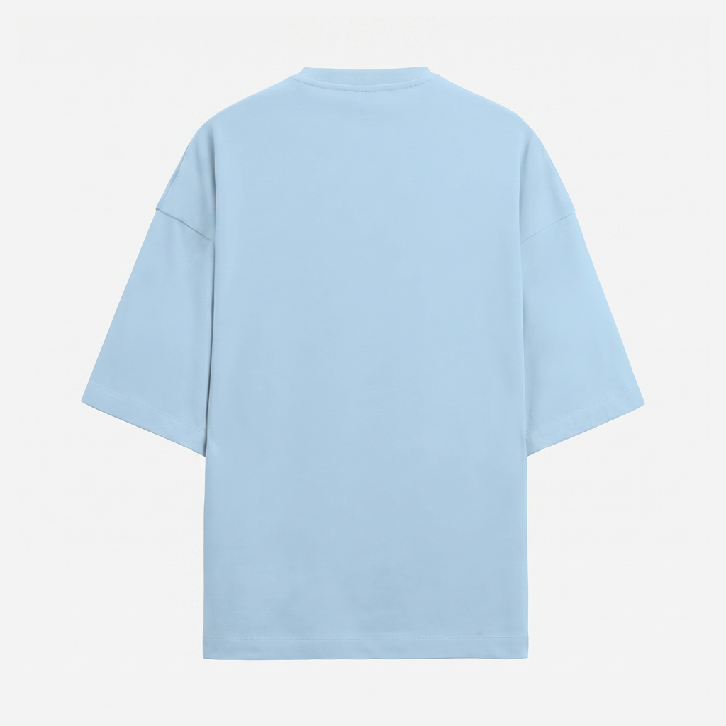 French Terry Baby Blue Oversized T-Shirt (Unisex)