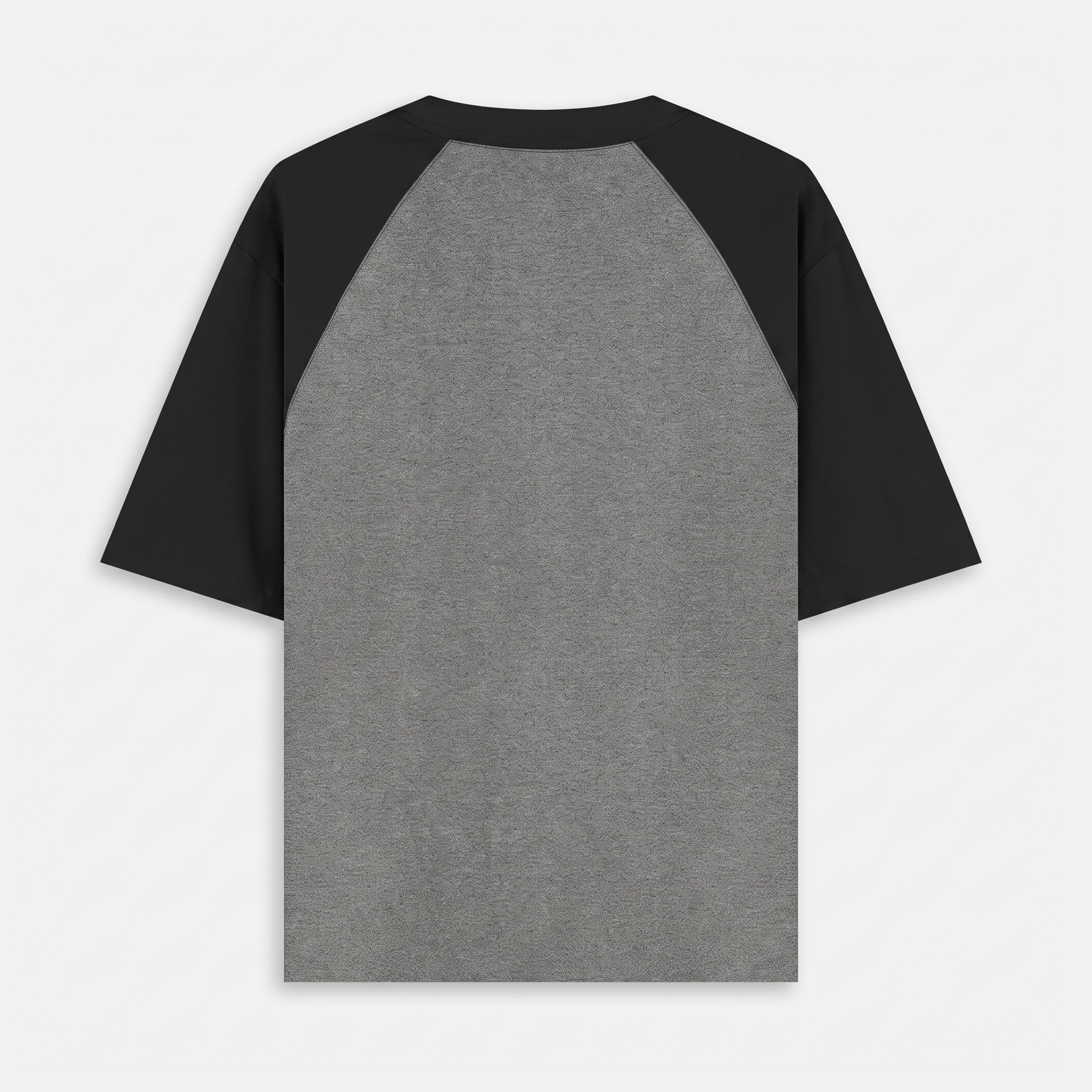 Oversized Raglan Black-Charcoal Melange T-Shirt (Unisex)