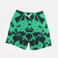 Tie Dye Script Emblem Green-Black Shorts (Unisex)