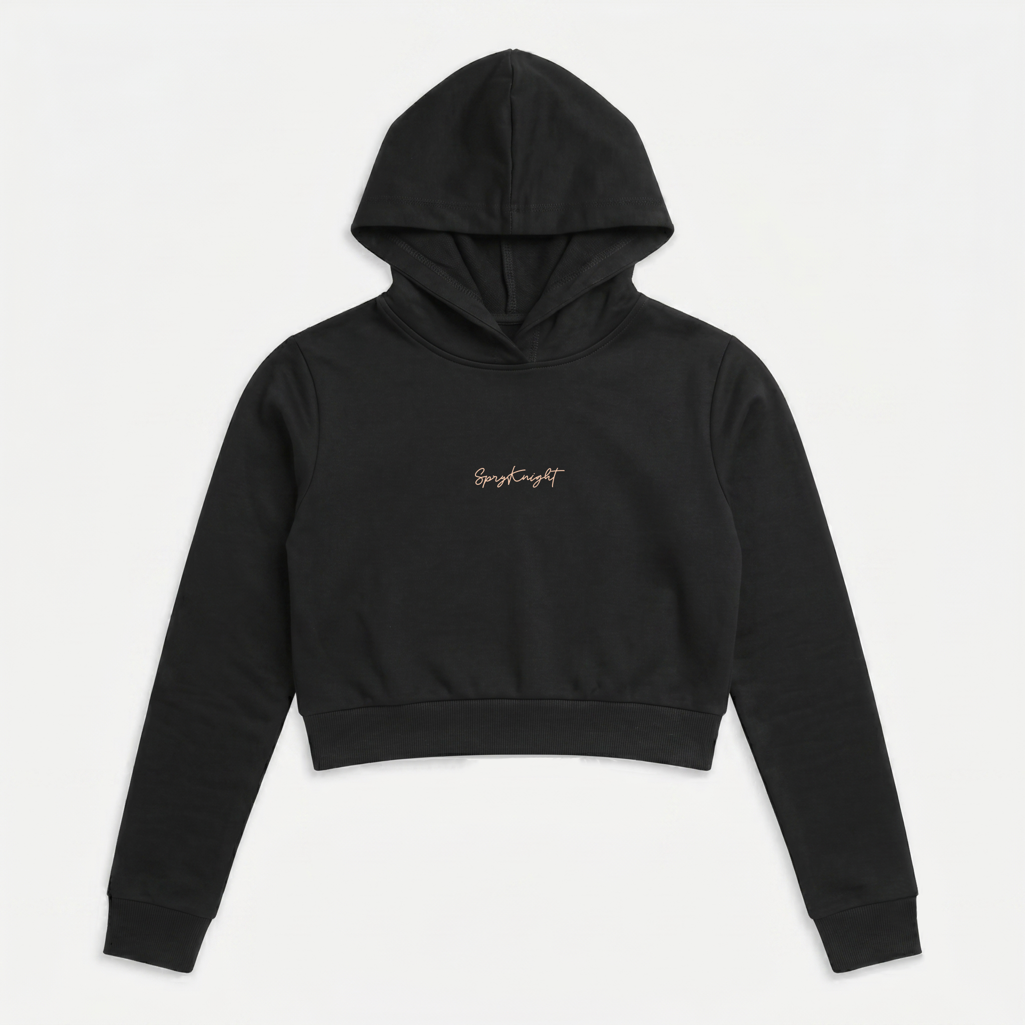 Women's Black Cropped Hoodie