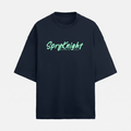 French Terry Navy Blue Oversized T-Shirt (Unisex)