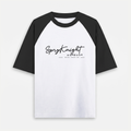 Oversized Raglan White-Black T-Shirt (Unisex)
