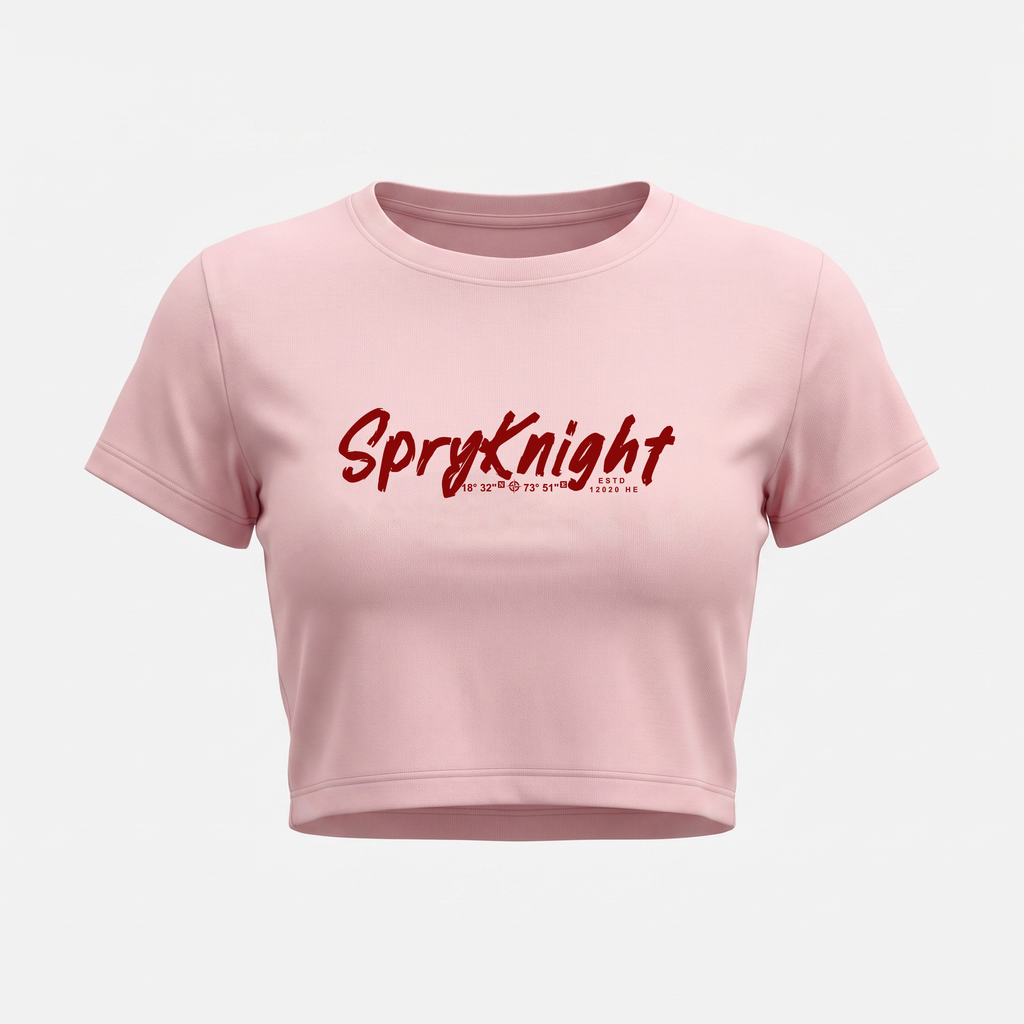 Women's Light Baby Pink Cropped Tee Top