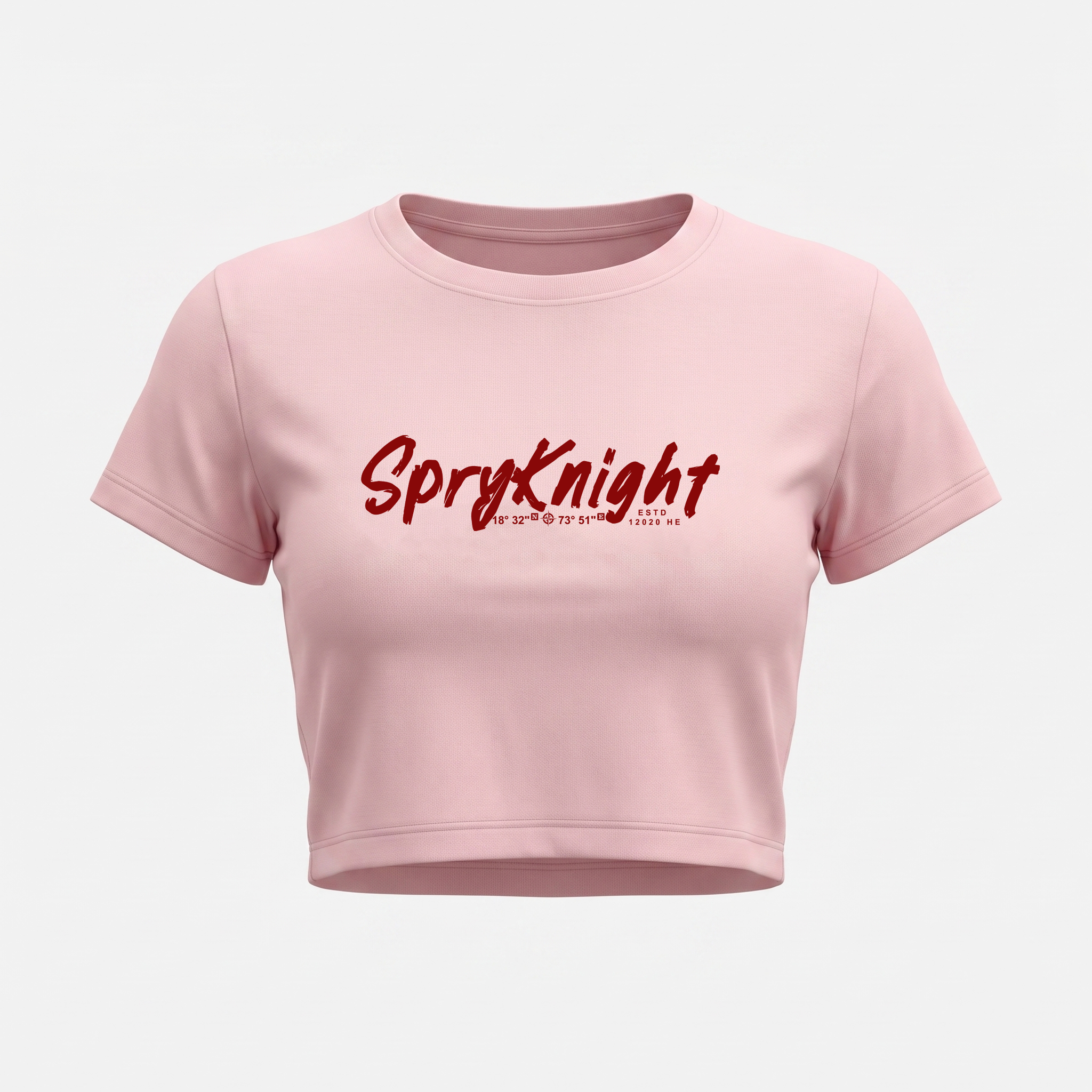 Women's Light Baby Pink Cropped Tee Top