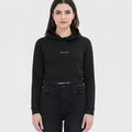 Women's Black Cropped Hoodie