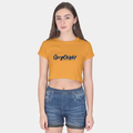 Women's Golden Yellow Cropped Tee Top