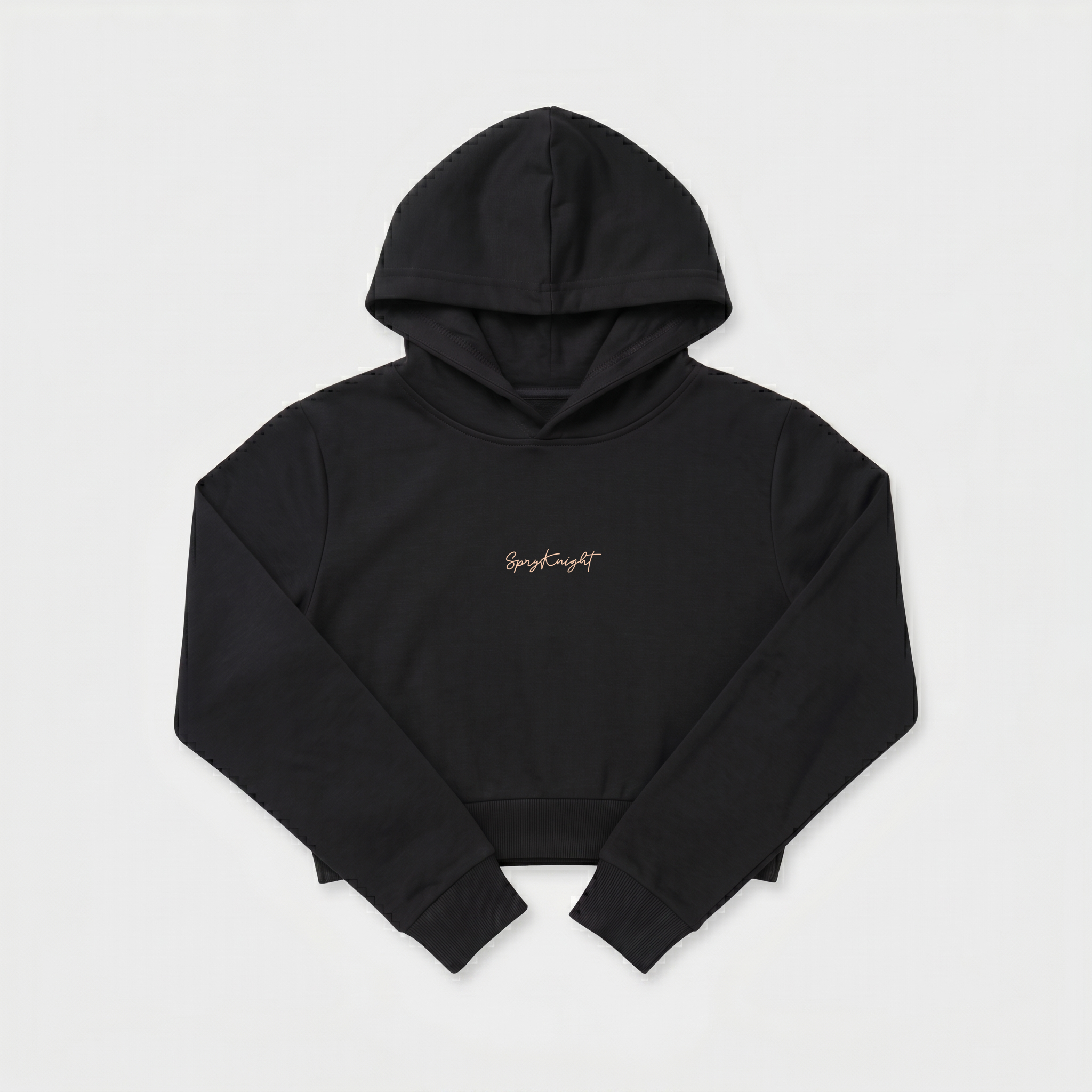 Women's Black Cropped Hoodie