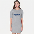 Women's Grey Melange T-Shirt Dress