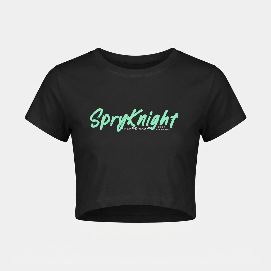Women's Black Cropped Tee Top