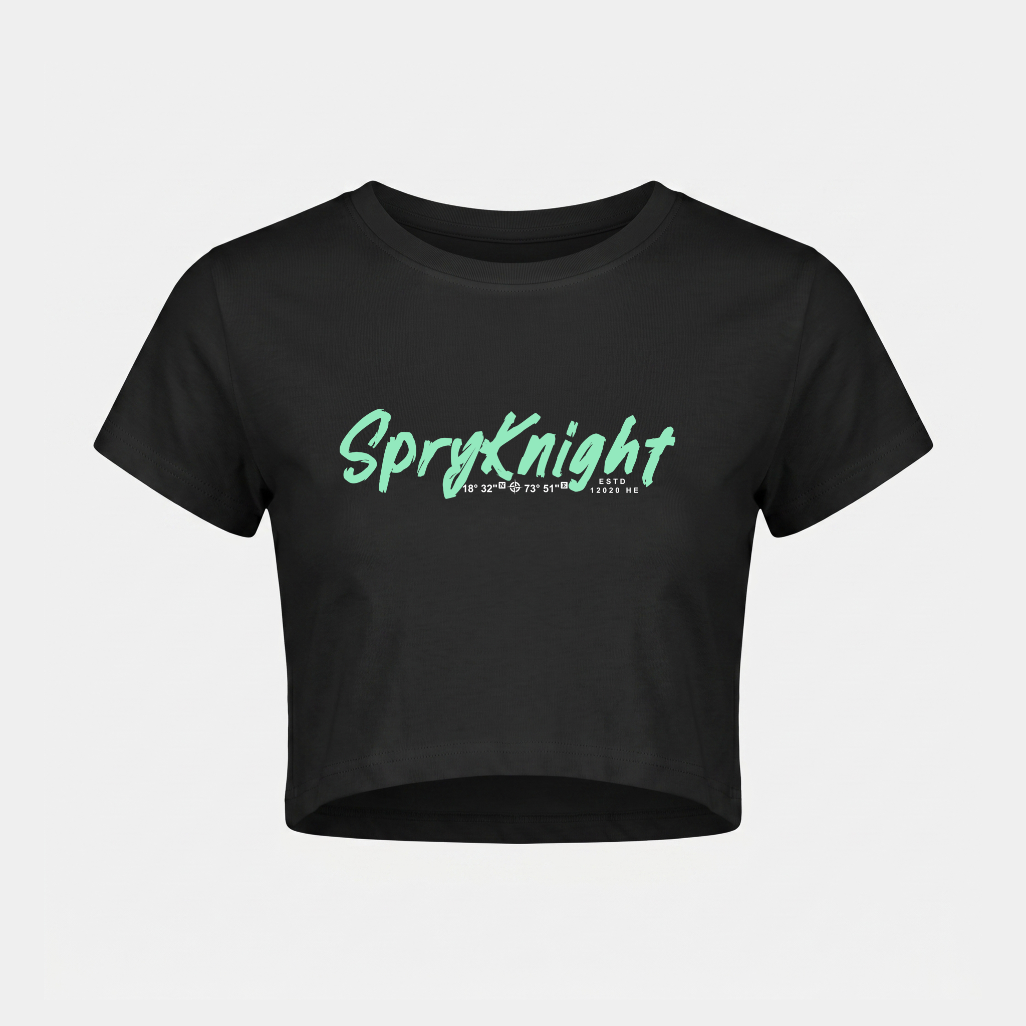Women's Black Cropped Tee Top