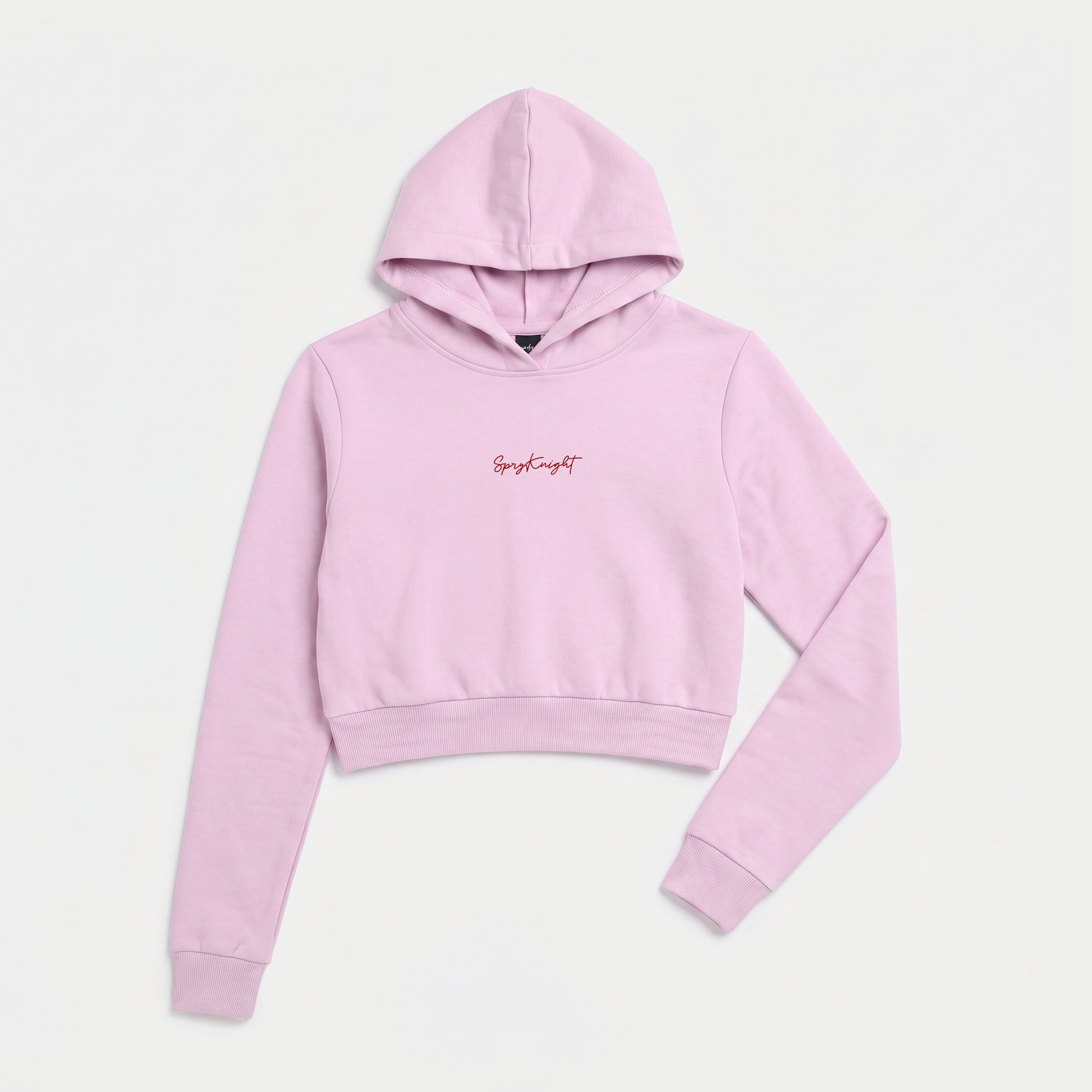 Women's Light Baby Pink Cropped Hoodie