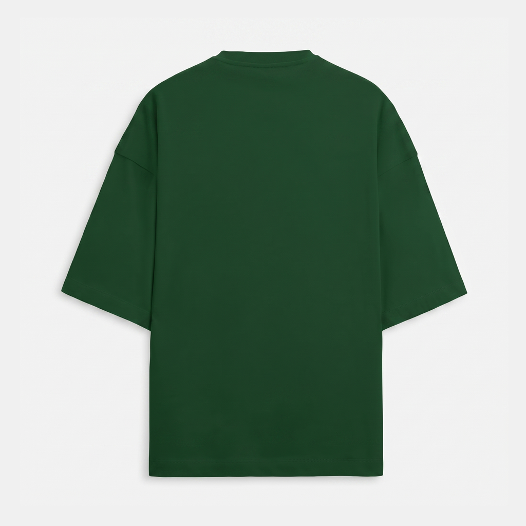 French Terry Bottle Green Oversized T-Shirt (Unisex)