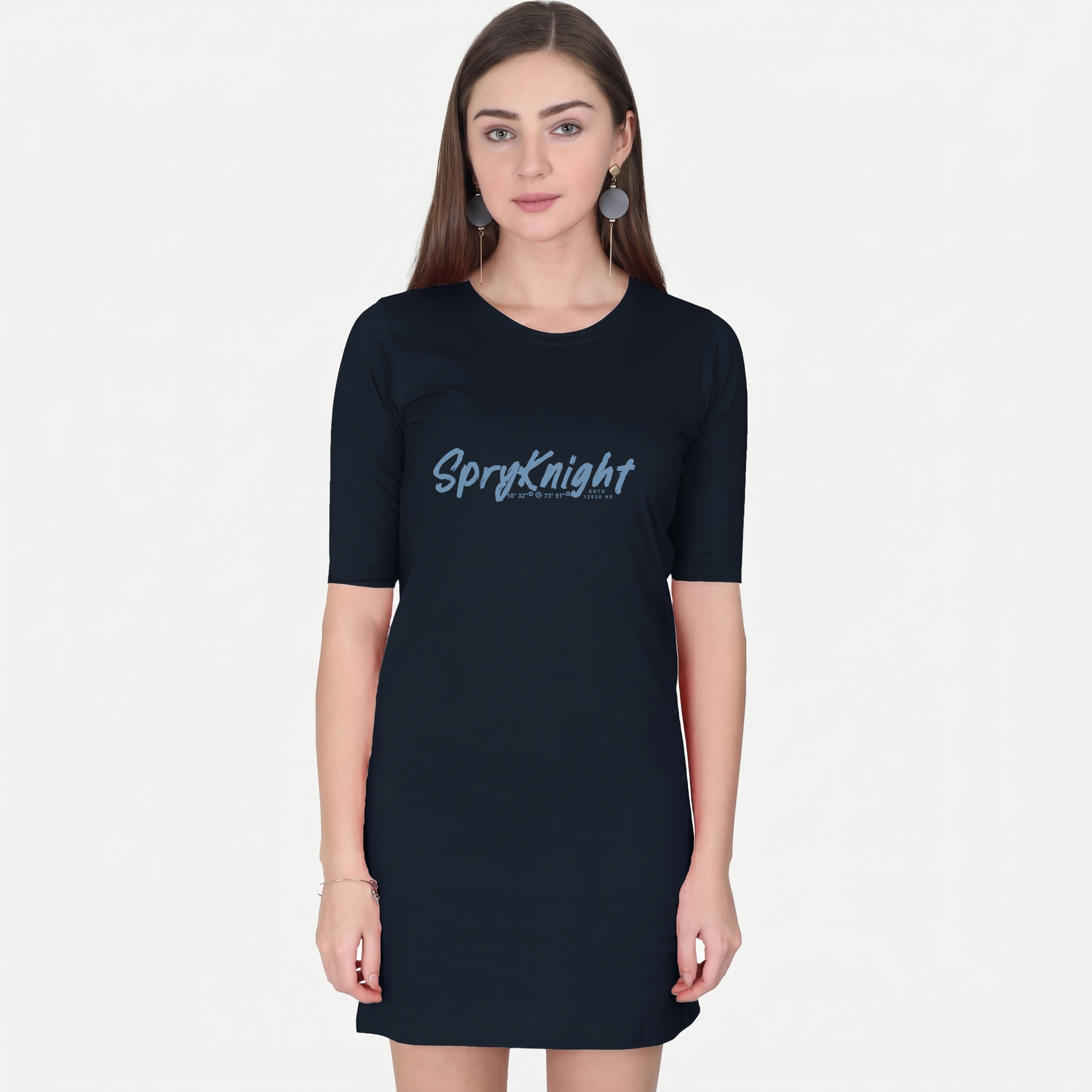 Women's Navy Blue T-Shirt Dress
