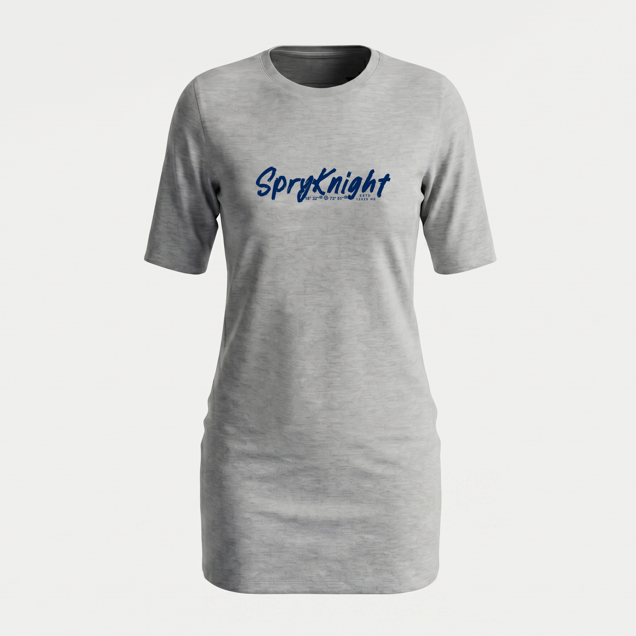 Women's Grey Melange T-Shirt Dress