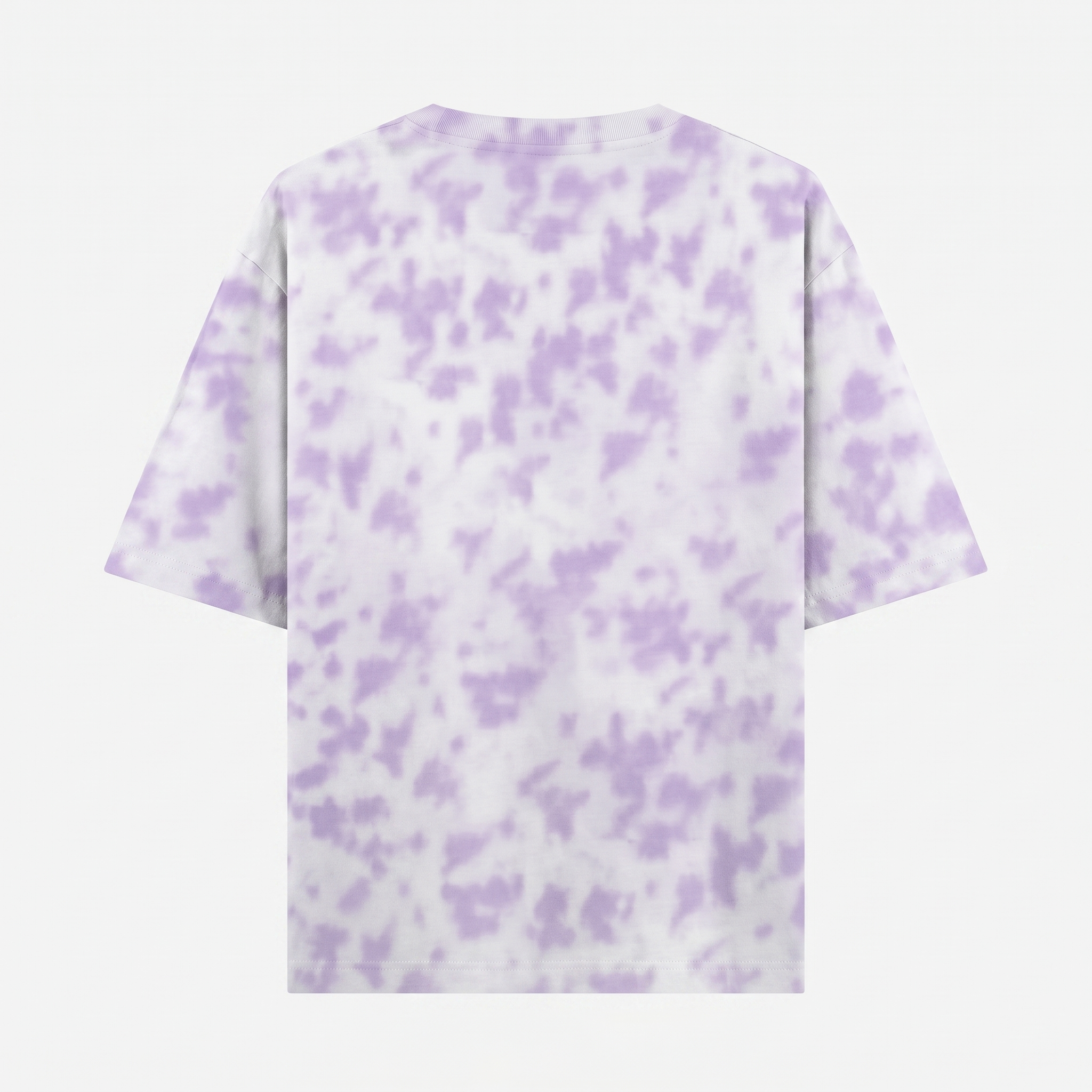 Tie Dye Oversized Script Emblem White-Lavender T-Shirt (Unisex)
