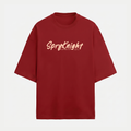 French Terry Red Oversized T-Shirt (Unisex)
