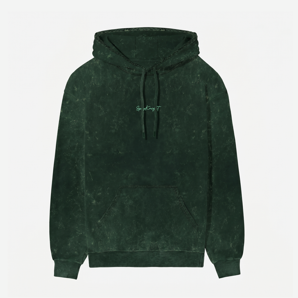 Acid Washed Bottle Green Hoodie (Unisex)