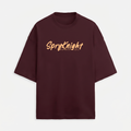 French Terry Maroon Oversized T-Shirt (Unisex)
