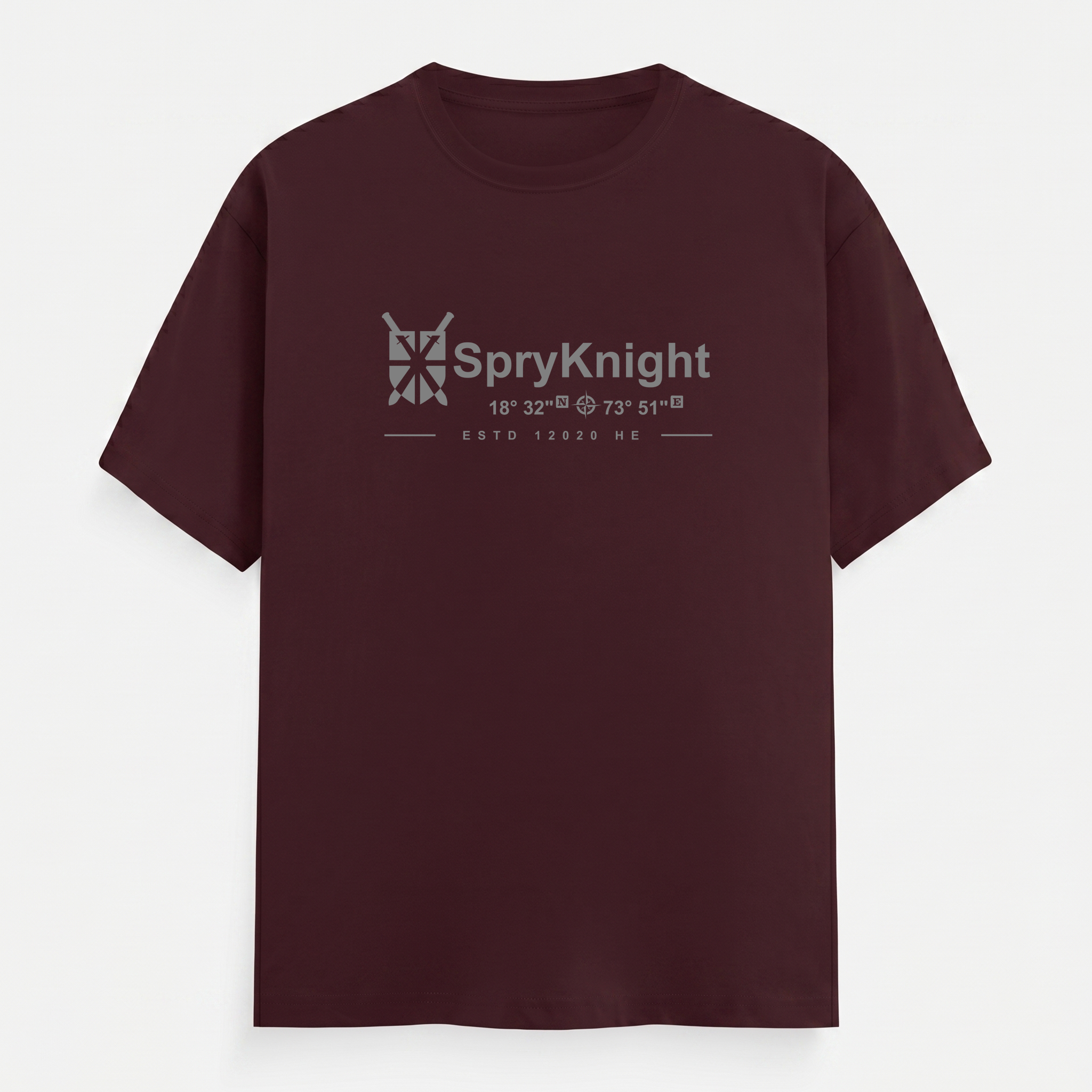 Classic Crew Neck Maroon T-Shirt (Unisex)