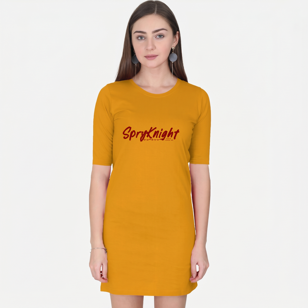 Women's Golden Yellow T-Shirt Dress