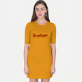 Women's Golden Yellow T-Shirt Dress
