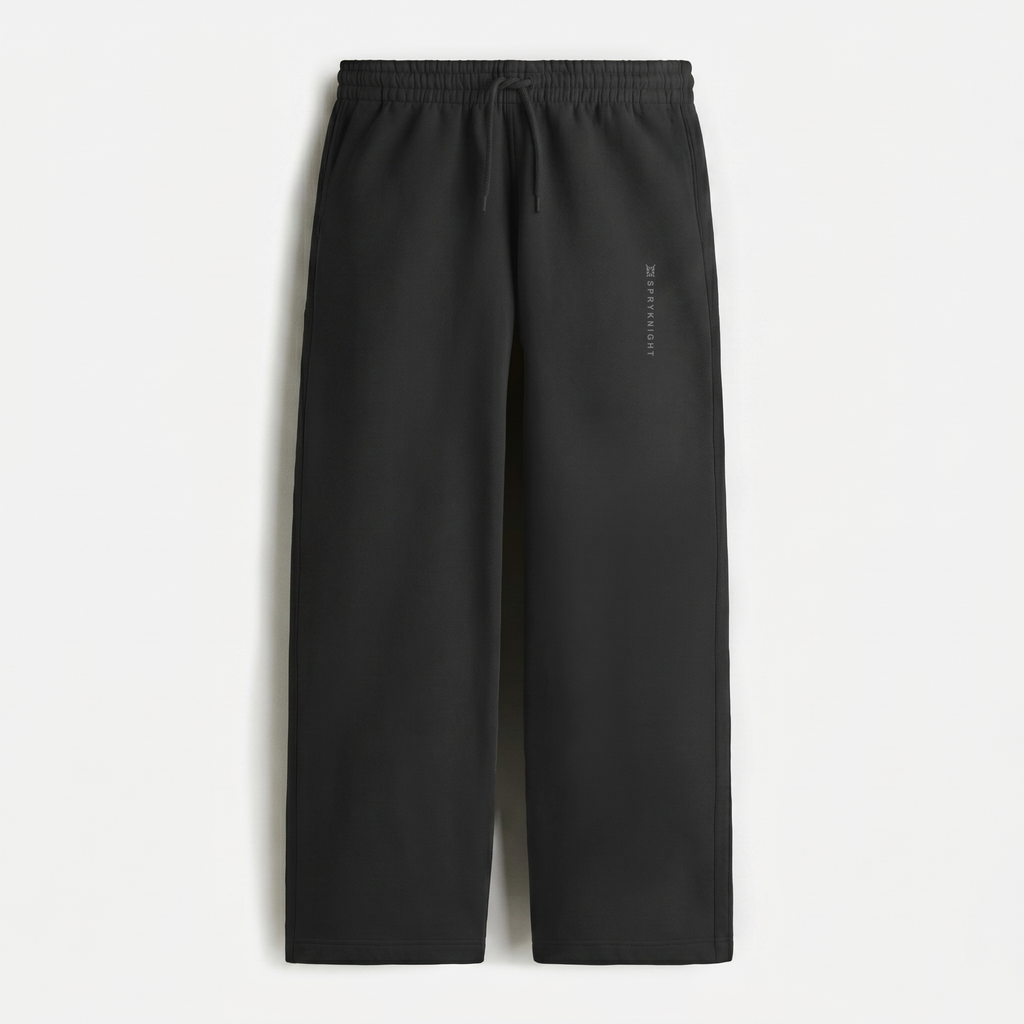 French Terry Black Sweatpants (Unisex)