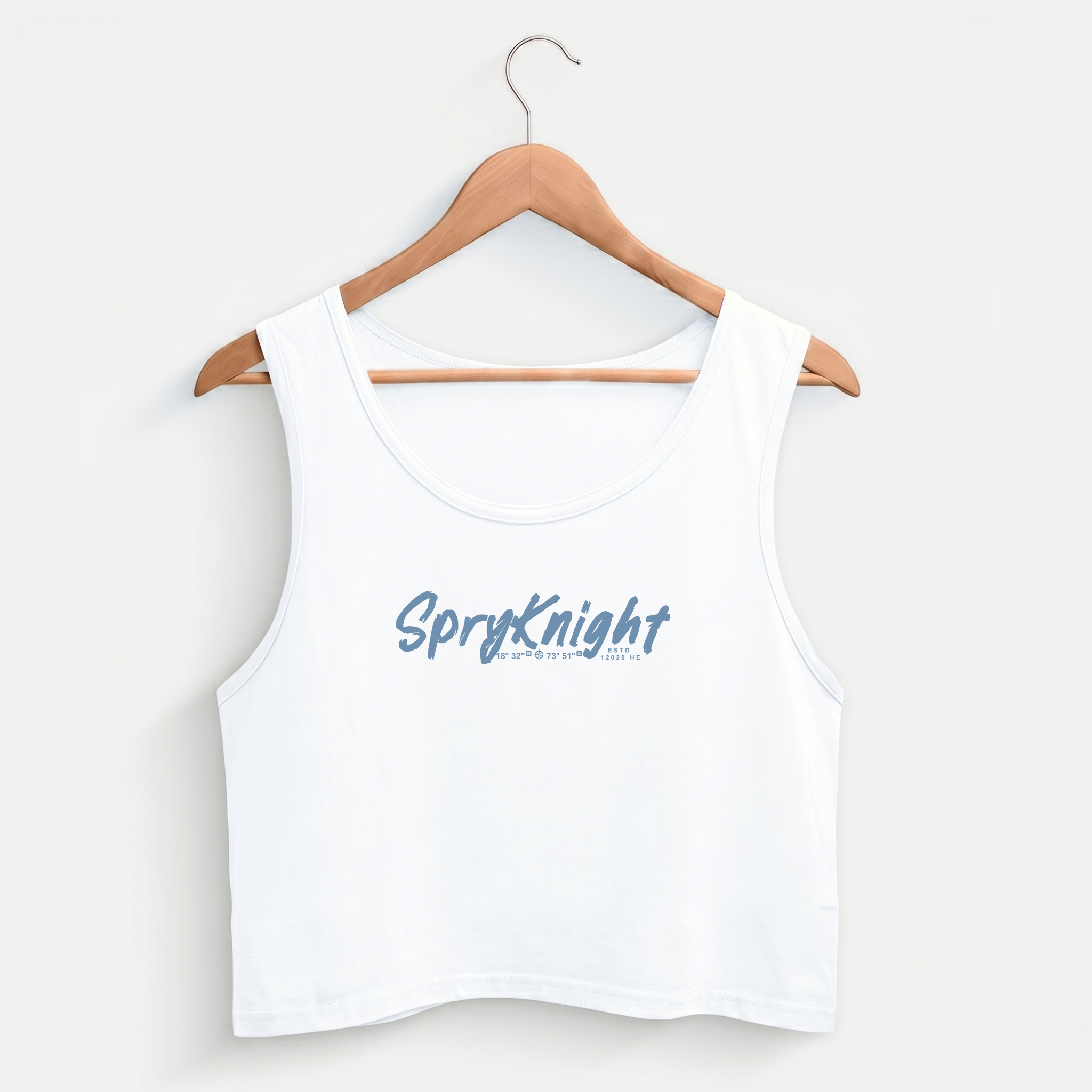 Women's White Cropped Tank Top