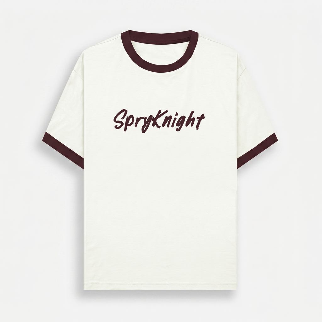 Ringer Off White-Maroon T-Shirt (Unisex)