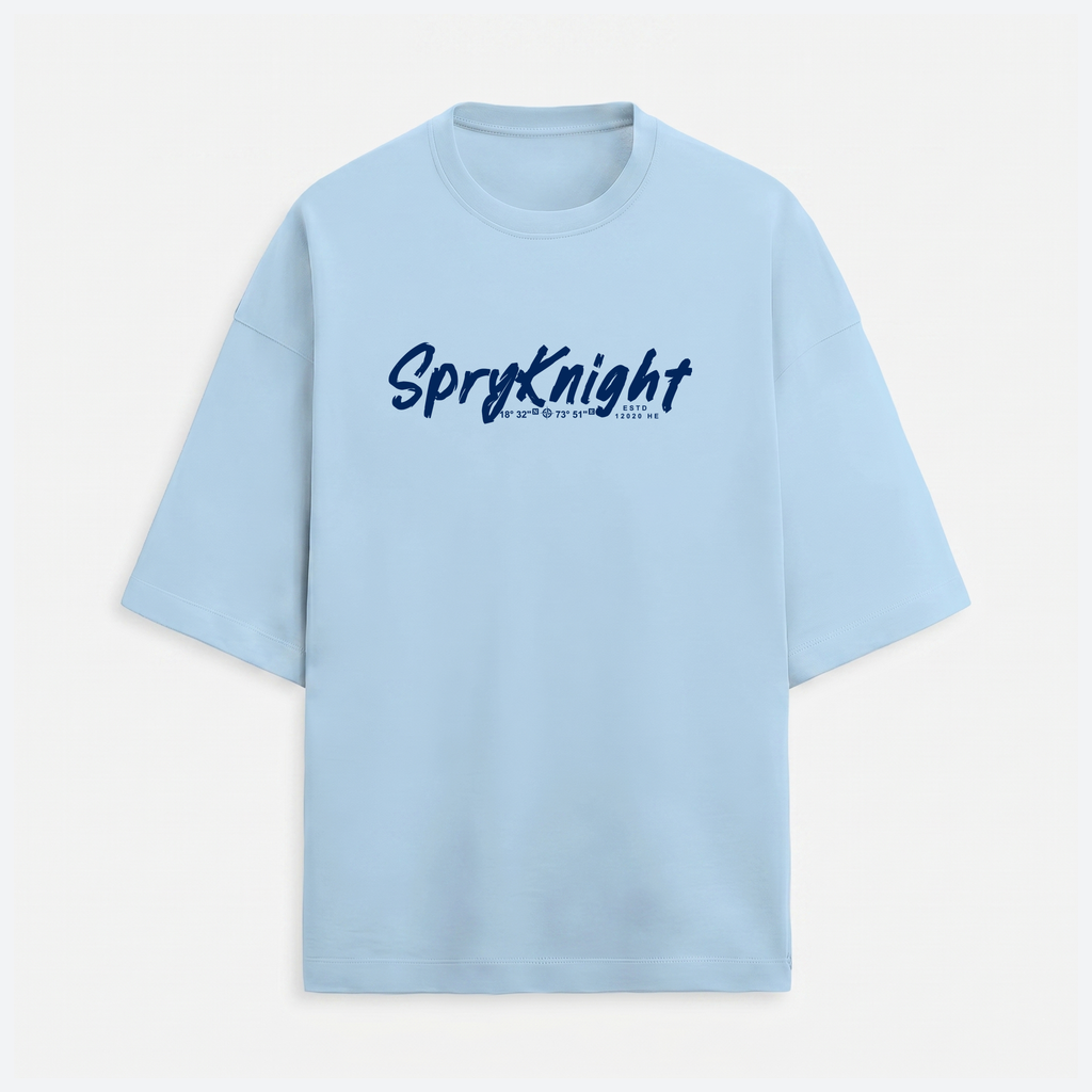 French Terry Baby Blue Oversized T-Shirt (Unisex)