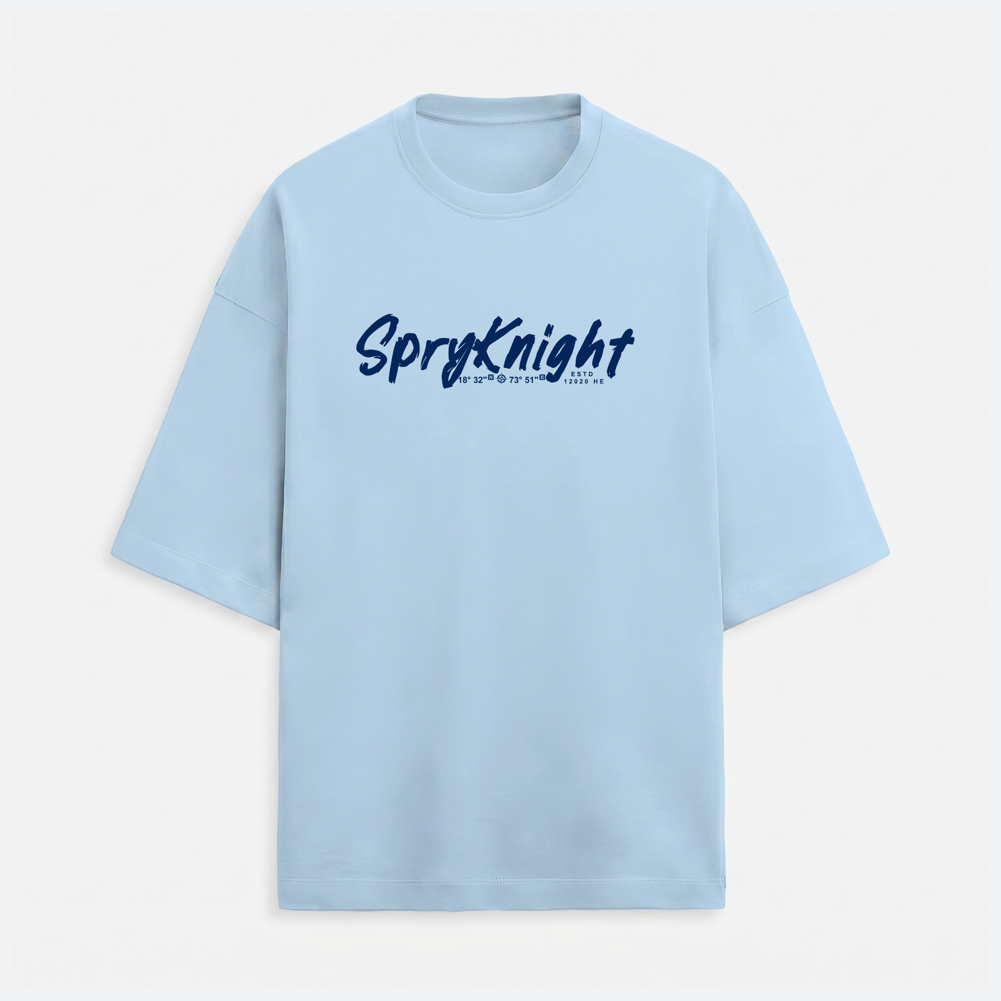 French Terry Baby Blue Oversized T-Shirt (Unisex)