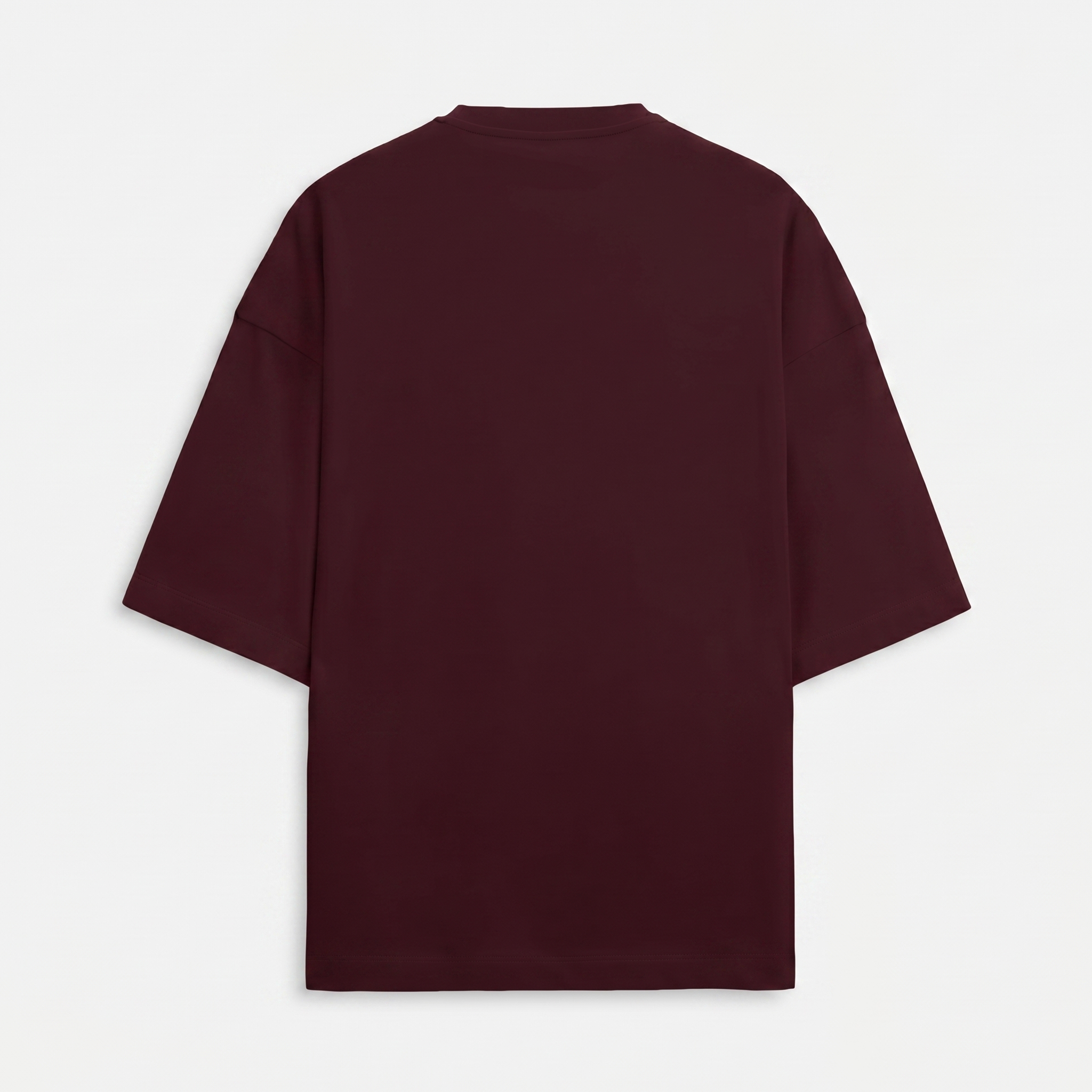 French Terry Maroon Oversized T-Shirt (Unisex)
