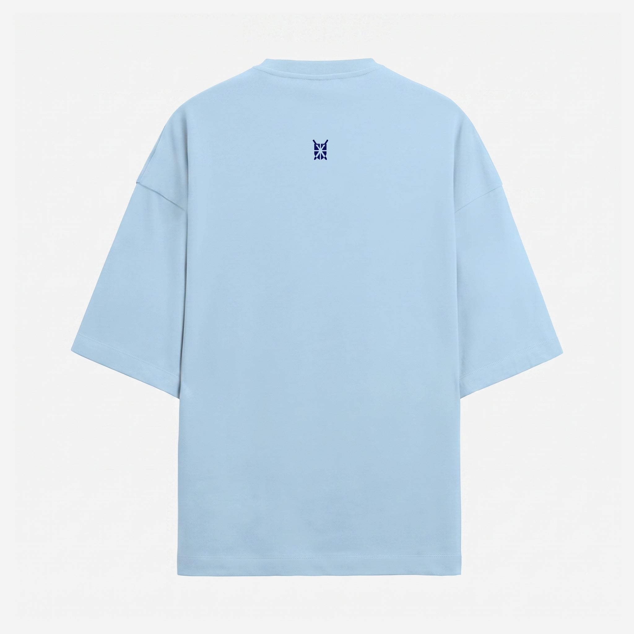 French Terry Biker Helmet Oversized Baby Blue T-Shirt (Unisex)