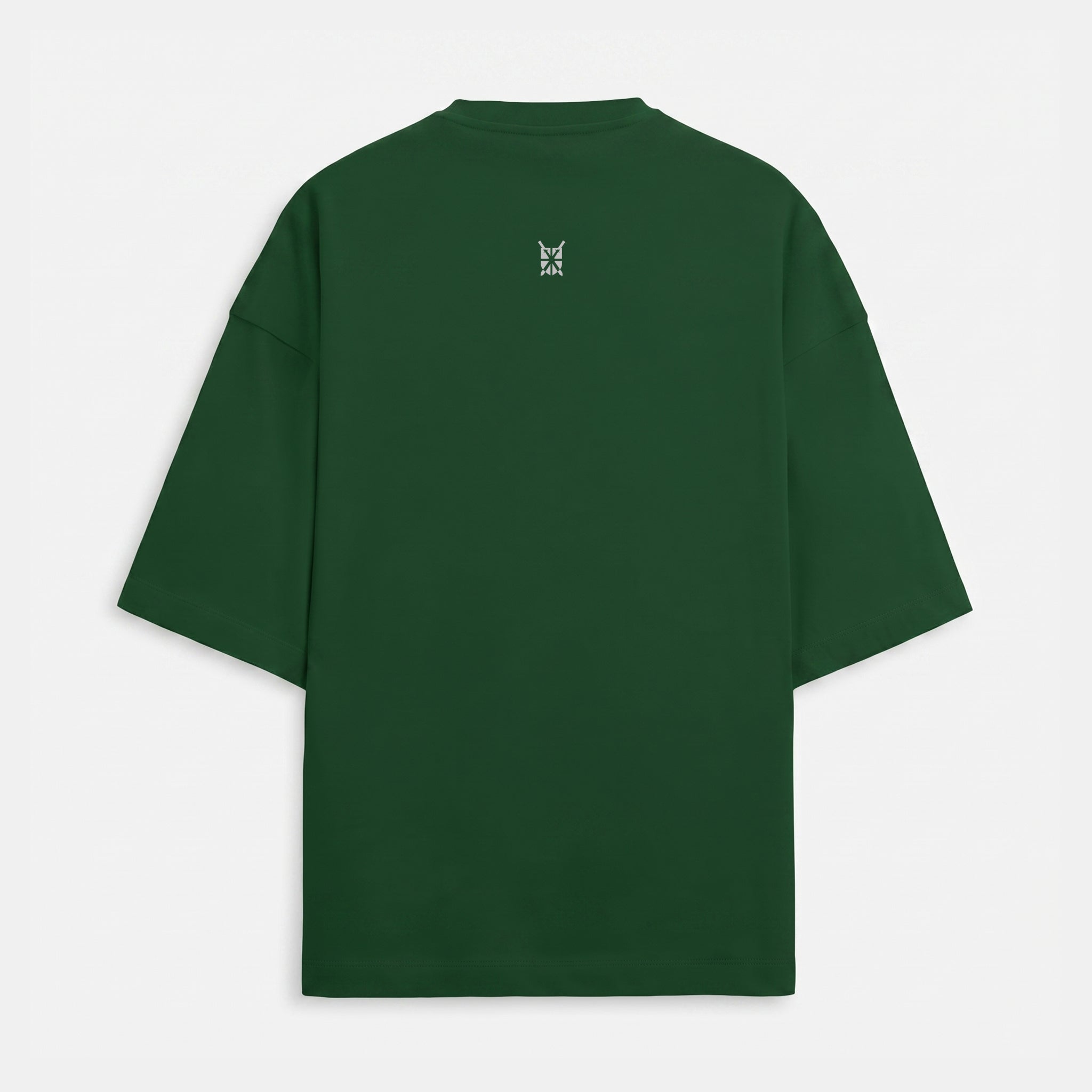French Terry Biker Helmet Oversized Bottle Green T-Shirt (Unisex)