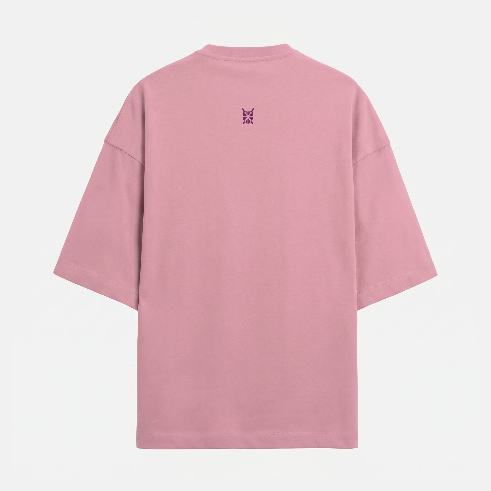 French Terry Biker Helmet Oversized Flamingo Pink T-Shirt (Unisex)