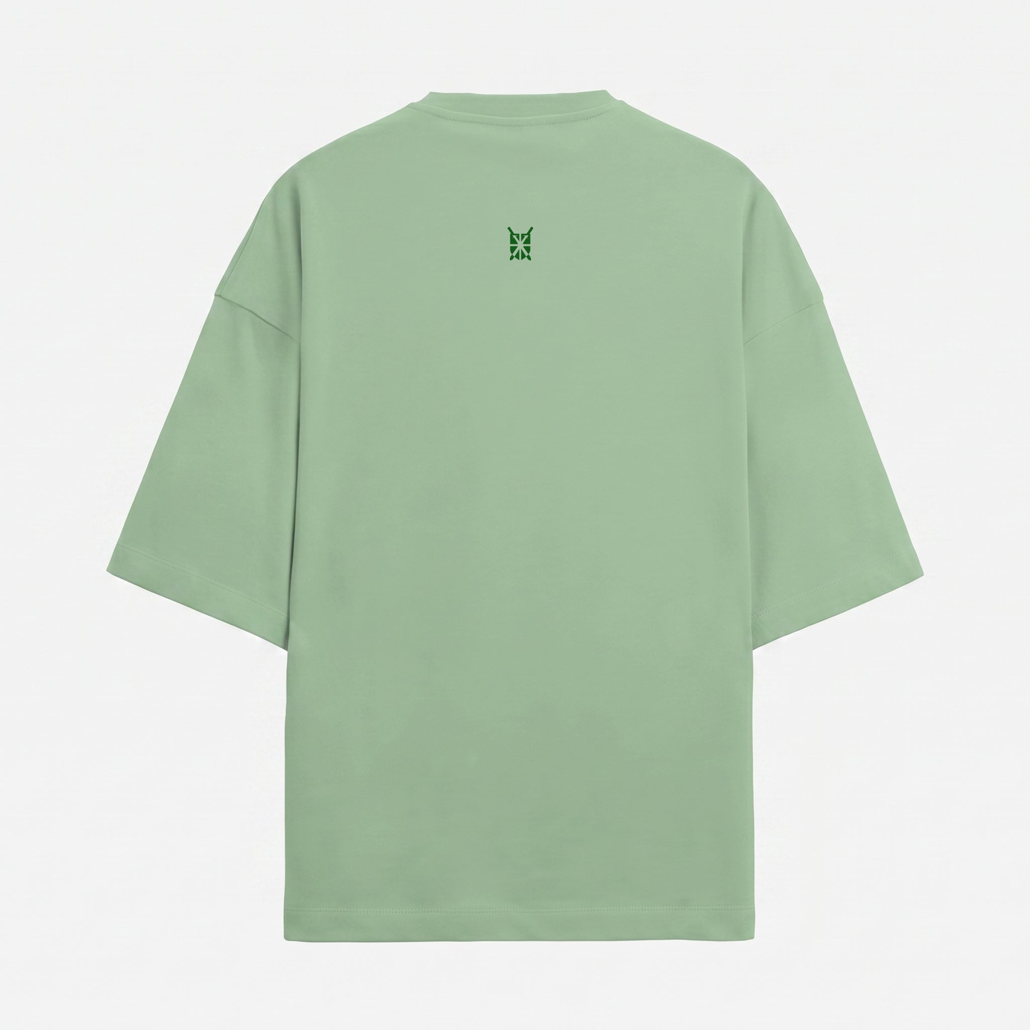 French Terry Biker Helmet Oversized Jade Green T-Shirt (Unisex)