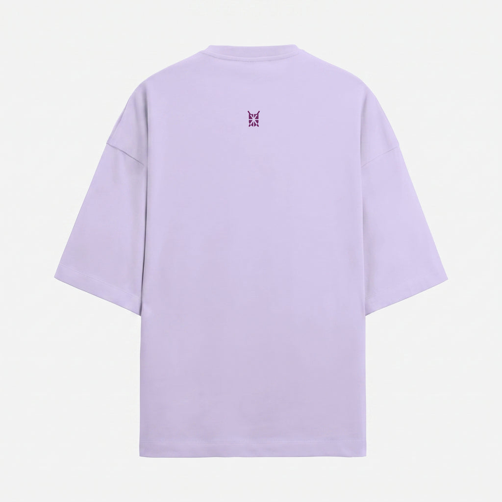 French Terry Biker Helmet Oversized Lavender T-Shirt (Unisex)