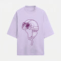 French Terry Biker Helmet Oversized Lavender T-Shirt (Unisex)