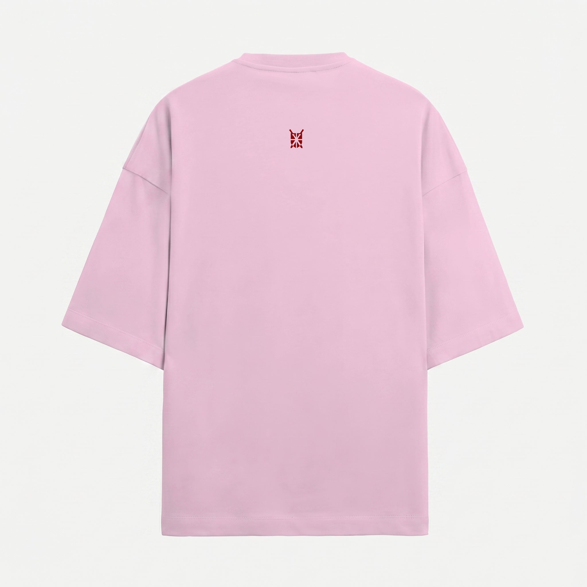 French Terry Biker Helmet Oversized Light Baby Pink T-Shirt (Unisex)